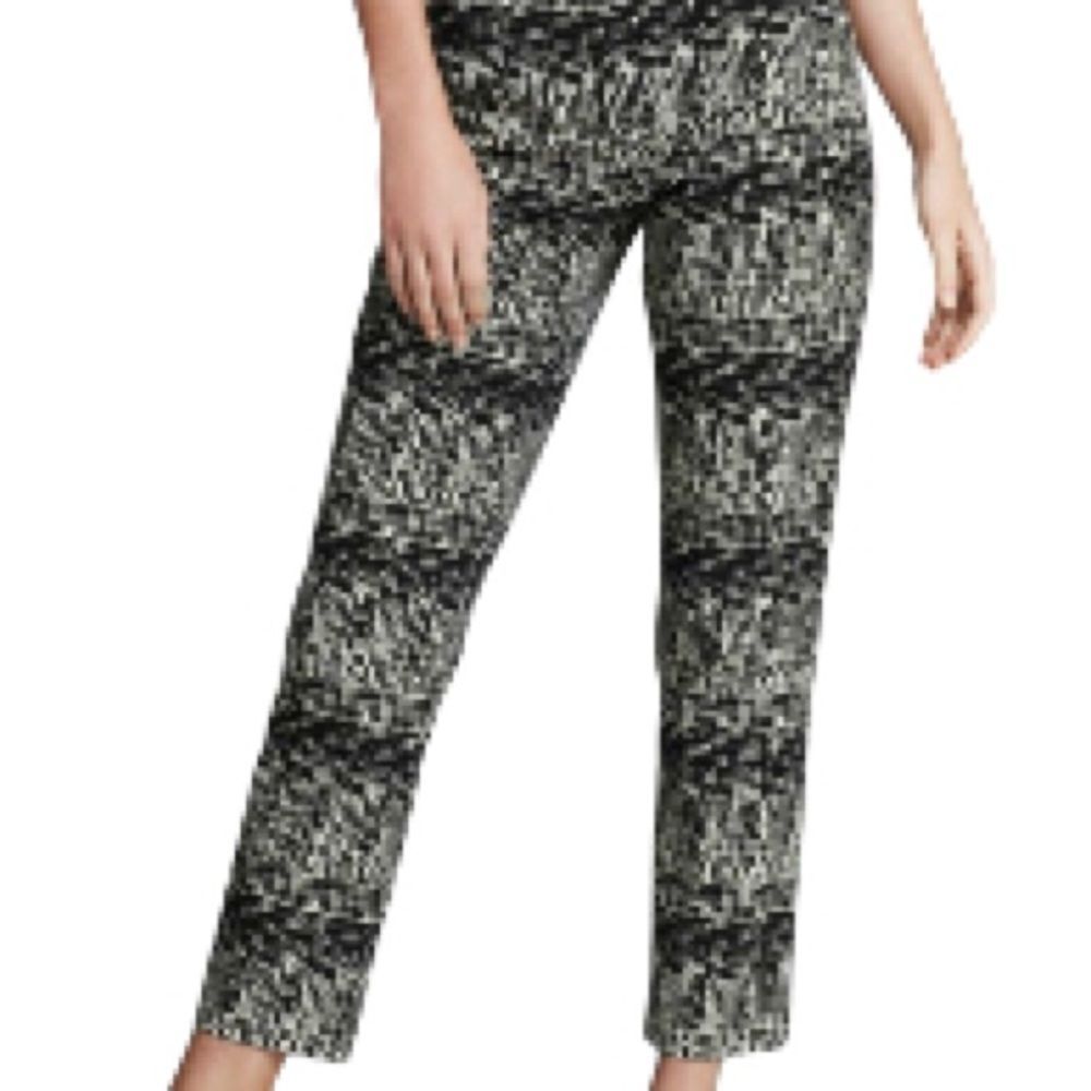 DKNY Sophia Ankle Stretch Geo Print Business Casual Career Pants Womens 10